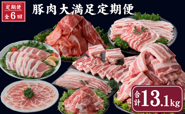 【定期便・全6回】豚肉13.1kg大満足定期便