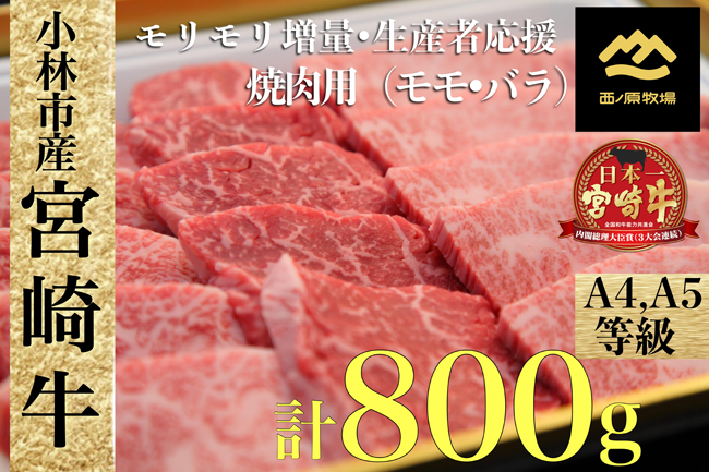 【年末大感謝祭！】 宮崎牛バラエティ焼肉倍セット　400ｇ×2Ｐ　4月以降発送
